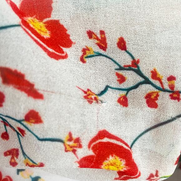 NWT Sau Lee Ciara Pink Floral Ruffle Midi Dress Size 6 Wedding Guest - Picture 10 of 16